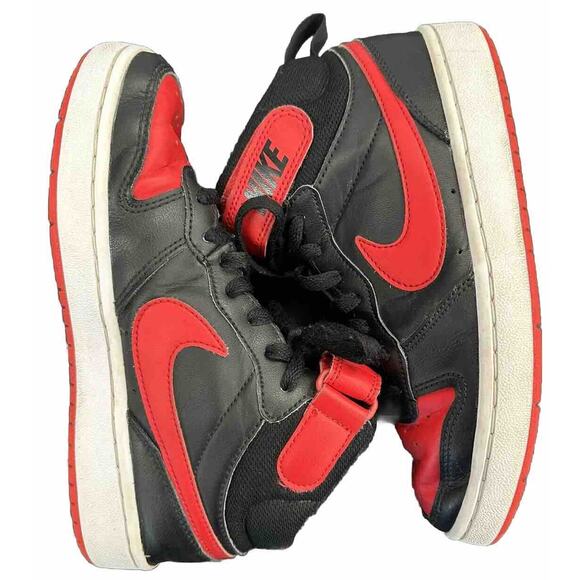 Nike Other - Nike Court Borough Mid Youth 5 Red Black Basketball Shoes Sneakers